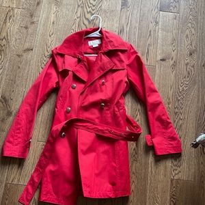 Red Michael Kors trench coat in small!
